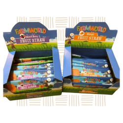 Farmworld Raspberry Fruit Straws Box – 24 x 16g Vegan Snacks SA