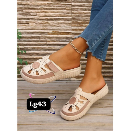 Ladies Slip-On Sandals Cream Beige, Black | Casual Shoes Online SA